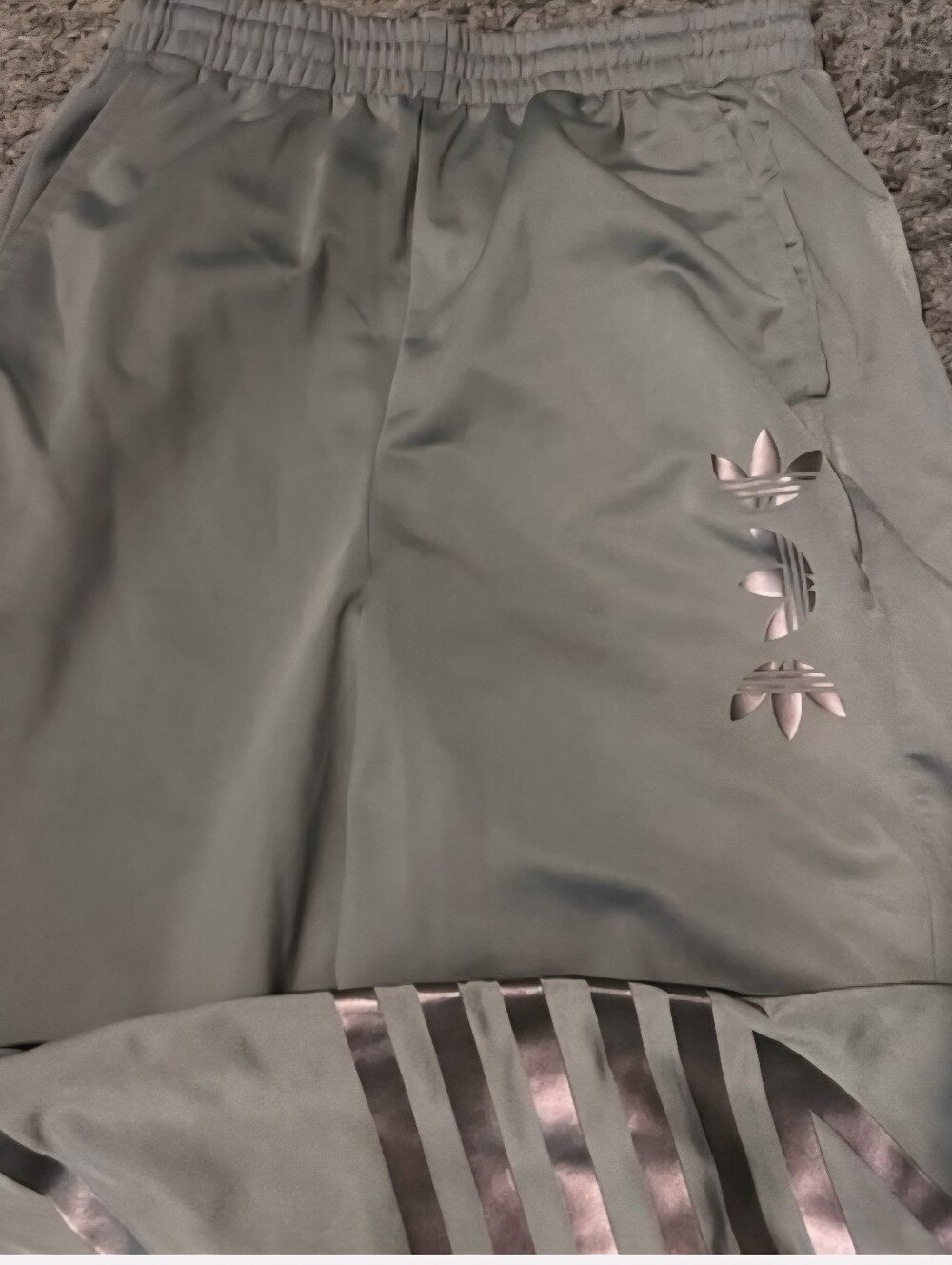 Adidas Women’s Gray Track Pants with Purple Accent - Picture 4 of 5